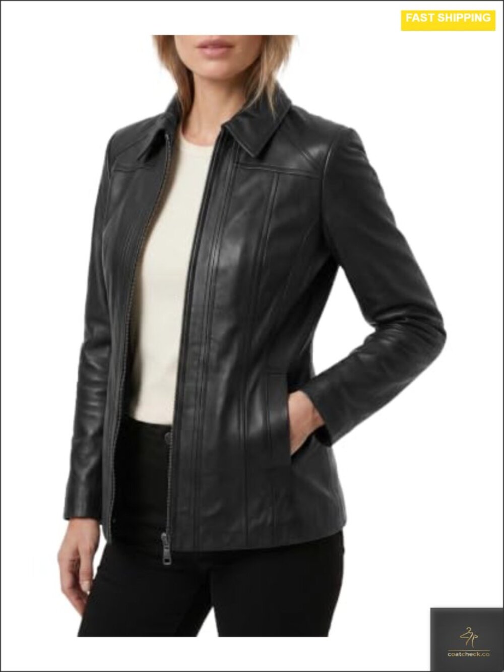 Real Lambskin Leather Jacket Women Long Genuine Leather Coat